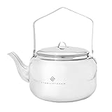 STABILOTHERM Edelstahl Outdoor-Kaffeekessel 4 Liter I ideal für Lagerfeuer & Grill – Teekessel Wasserkessel Teekanne Wasserkanne Kochgeschirr – ideal für Outdoor Camping Wandern Reisen Picknick