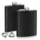 LUOJINYI 2 Stück Edelstahl Flachmann Für Spirituosen, 8oz/227ml Flachmann Edelstahl und Trichter Set, Flachmann Geeignet Zum Tragen von Alkohol, Männer und Frauen für Whiskey & Rum & Wodka