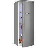 Exquisit Retro-Kühlschrank, ohne Gefrierfach, 229 Liter, groß, 5 Ablagen, RKS325-V-H-161E grau