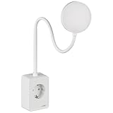 SEBSON LED Steckdosenleuchte dimmbar - Leselampe und Steckdose mit USB-C Anschluss - flexibler Schwanenhals, neutralweiß 4.000K - Steckerlampe, Nachtlicht 4,5W weiß