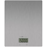 Clatronic® Küchenwaage digital | 1gr. Schritte bis 5kg | mit Cup Angabe (Tassen) | ideal für Trend-Rezepte | extra flach | Tara Funktion | Edelstahl | Kitchen Scale | Küchenwage KW 3821