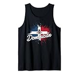 Dominikanische Republik Flagge Spritzfarbe Dominikanischer Stolz Tank Top