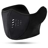 WTACTFUL Atmungsaktiv Halbe Sturmhaube Skifahren Sturmmaske Balaclava Halsschlauc Skihaube Herren Ski Maske Winter Warme für Motorrad Fahren Laufen Skifahren Snowboarden Schwarz
