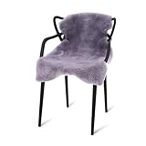 Decorating Sheepskins Fell für Stuhl, Premium Australian Schaffell Echt Grau 100 x 60 cm [Geschorenes 2,7cm] geruchlos, Lammfell Echt, Lammfell Teppich für das Sofa, Schaffelle, Lammfelle