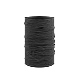 BUFF®| Schlauchschal Merino Lightweight Männlich Weiblich Erwachsene Multifunktionaler Schal aus 100% Merinowolle, Wandern, Outdoor, Nachhaltig, Leicht, Schlanke Passform, Einheitsgröße, Noir Gris