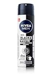 NIVEA MEN Black & White Invisible Deo Spray, Deodorant mit Anti-Flecken-Formel, zuverlässiger 72h Anti-Transpirant-Schutz und Active Protection (150 ml)