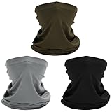 patinadrift 3 Stück Multifunktionstuch Schlauchschal, Winddicht Bandanas Elastiche Schnelltrocknend Maske Sonnenschutz Halstuch Herren Damen Loop Schal Neckwarmer (Black Grey Army Green)