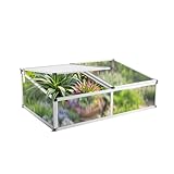 Gegaden Frühbeet Gewächshaus aus Aluminium,118x77x40 cm, Alu Mini Gewächshaus, Hochbeet Treibhaus für Garten, Klein Treibhaus Frühbeetkasten mit Doppeldach lichtdurchlässig, UV Schutz