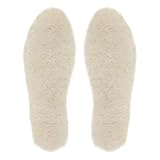 riemot Echte Lammfell Einlegesohlen für Herren Winter Warme Schaffell Einlegesohlen Weiche Kuschelige Flauschige Lamm Schuh Ersatz Einlegesohle für Schneestiefel,Hausschuhe,Beige EU42
