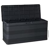 Kavolet 280L Gartenbox Aufbewahrungsbox Kissenbox Mehrzwecktruhe Auflagenbox Gartentruhe Garten Kissentruhe Schwarz 117×45×56 cm