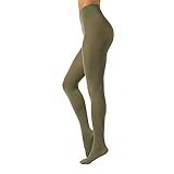 CALZITALY Blickdichte Weiche Strumpfhosen aus Mikrofaser | Bunte Strumpfhose Damen | S, M, L, XL, XXL, 3XL 4XL | 80 DEN | Made in Italy (XL, Olive Green)