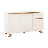 Riess Ambiente Modernes Sideboard LOFT - 110cm - weiß Natur - Eichen-Optik - Stauraum Schublade Regale Kommode Schrank