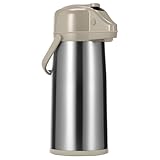 Pumpkanne, Airpot Kaffeekaraffe mit rotierbarer Basis und Tragen Sie den Griff 2,2L Luftpotpumpenkrug Thermalgetränkspender für Heißes Kaltgetränk Getränkespender Kaffeekanne
