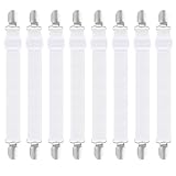 JSMTKJ Elastische Bettlakenspanner Verstellbar 8 Stück – Matratzenspanner mit Metallclips für Bettlaken, Bügelbrett & Sofa Premium-Spannkraft & Langlebigkeit