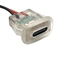 Typ-C-Ladebuchse mit LED-Lichtplatte, wasserdichte Silikondichtung, Kunststoffmaterial, gummierte Isolierung, entworfen für zuverlässige elektrische Verbindung, 1 Stück (mit grünem Licht)