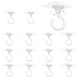 Yesaler Drehbar Deckenhaken 15 Stück 360° Drehbar Haken Selbstklebend Ohne Bohren Handtuchhaken Wasserdicht Wandhaken für Küche Bad Büro Schlafzimmer