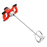 JJsdwin Mörtelrührer Rührwerk, Elektrischer Beton Mischer Mit 6-Gang- Drehzahlregulierung, 1500W Mörtel Betonrührer für Zement, Kittpulver, Fleisch und Mehl