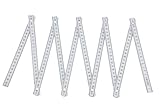 Faltbarer Kunststoff-Zollstock, 2 Meter Länge, 90°/180° Winkeleinrastung, Winkelskala mit 30°/45°/60°/75°/90°, Weiß,für Alle Heimwerker, Haus, Hobby & Werkstatt, Metrisch