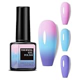 Farbwechsel UV Gel Nagellack - 7.5ml Temperatur Soak Off UV LED Nail Art Lack - Rosa Blau Lila (16)