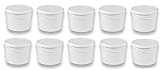 Silplast 10 x 10 Liter Eimer mit Deckel weiß 10 Stück, stapelbarerer Milch-/Vorratseimer, Honigeimer Kunststoffeimer Lebensmittelfreigabe, Lebensmittelechte Behälter, Leereimer für Mehl, Wassereimer