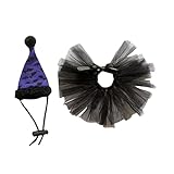 Alasum Halloween Haustier Eidechsen Kostüm mit Netzrock und Hut Leichtes Kreatives Tierkostüm für Kleine Reptilien Einfach Anzuziehen Halloween Dekoration