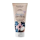 Jean & Len Duschpeeling Hafermilch & Kokos, mit Peeling-Partikel aus Kokosnussschalen, entfernt Hautschüppchen, schenkt samtweiche Haut, ohne Mikroplastik & Silikone, veganer Body Scrub, 200 ml