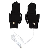 Hemobllo USB Beheizbare Handschuhe Winter Handschuhe für Damen Herren Halbfinger mit Klappfunktion Langlebige Wärmeisolierung für Skifahren Radfahren Outdoor Aktivitäten