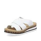 Rieker Damen Pantoletten V7989, Frauen Slipper,Schlupfschuhe,schluepfschuhe,Slides,Slip-ons,Backless Slipper,Mules,Weiss (80),39 EU / 6 UK