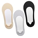 Holibanna 3 Paare Damen Unsichtbare Low Cut Socken Leichte No Show Füßlinge mit Dämpfung und Druckentlastung Elastisch Atmungsaktiv für Sneakers Loafers und Alltag in Beige Schwarz