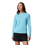 Columbia Tidal Tee II Langarmshirt für Damen, Vintage blau/weißes Logo, Mittel