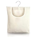 IETWATE Wäscheklammerbeutel, Baumwoll Canvas Klammerbeutel für Wäscheklammern Korb, 32 x 28cm Wäscheklammern Beutel mit Aufhängehaken, Hängende Drehbare Wäscheklammerkorb, für Socken Unterwäsche
