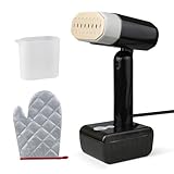 LED Steamer Dampfglätter 1800W, 5 Gänge Tragbarer Dampfglätter Konstante, Hemdenbügler, 330ml Dampfbügeleisen Tank, mit Bügelhandschuhe, für Zuhause, Büro, Reisen, Steam Iron Faltenentferner (Black)
