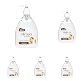 CLINEX Handseife Flüssigseife 500 ml - 0,5l / Hygiene/Kanister/Seife zum Nachfüllen für alle Seifenspender geeignet/milde Nachfüllseife flüssig/hautschonend (Packung mit 5)