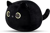 DNFASCHI Plüschtier Stofftier, Kawaii Schwarz Katze Kuscheltier Gefüllte Tierkissen Spielzeug, 40 cm Weiche Plüsch Katze Stofftierpuppe Geschenk für Kinder