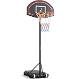 YOLEO Basketballkorb Outdoor für Kinder, 110–210cm Höhenverstellbar, Transportable Basketballständer mit Rollen, Tragbar Kinder Basketballkorb