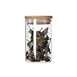 NESPIQ Vorratsdosen Aufbewahrung Transparente Vorratsgläser Mit Bambusdeckel, Multifunktional Aufbewahrungsbehälter(2pcs,250ml)