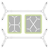 2 Stück Bettlakenspanner Verstellbar,Verstellbare Elastische Spannbettlaken Halter mit Metallclip(70-280cm),Bettlaken Spanngurte,Matratzenklammern mit Langen Spannbändern für Faltenfreie Bettlaken