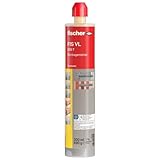 fischer Montagemörtel FIS VL 300 T, Wiess, Für Standardanwendungen in Voll-/Lochsteinmauerwerk, gerissenem Beton - 1 x Kartusche 300 ml, 2 x Statikmischer FIS MR Plus - Art.-Nr. 519557,Einzelkartusche