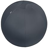 Leitz Sitzball für aktives Sitzen, Gymnastikball, Ergonomische Alternative zum Schreibtischstuhl, 65 cm Durchmesser, inkl. Stoffbezug, Innenball, inkl. Handluftpumpe, Ergo Cosy Serie, Grau, 52790089