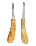 QWORK® 2 Stück Hufmesser, 21.5cm Hufauskratzer Rechts- und Linkeshänder, Hufmesser mit Ergonomischer Griff, für Rinder, Schafe, Pferde