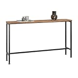 SoBuy Vintage Konsolentisch Metall Flurtisch schmal Dekotisch Sideboard Beistelltisch Natur/Schwarz BHT ca. 120x65x20cm FSB19-N