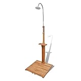 BaraSh Gartendusche Holz Outdoor Dusche Campingdusche Garten Gadget Outdoor Sauna