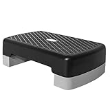 dzqad Aerobic Steppbrett, Steppbrett Höhenverstellbar, stepper aerobic steppbretts, 45 cm Rutschfeste Sportausrüstung Für Cardio Training, Indoor Workouts Im Home, dunkelgrau