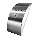 Metzler Funkklingel Edelstahl – Geschwungene Türklingel mit hoher Reichweite, individuelle Namensgravur, kabellos oder kabelgebunden, wetterfest