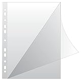 DONAU 1768950KG150-00 Prospekthüllen Typ top Oben und Links Offen Gelochte Klarsichthüllen für Dokumente Papiere Akten Ordner/ Öko PP 150 mikron/µm Din A4/ Glasklar Kristallin Transparent, 50 stk.