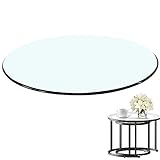 Runder Glastisch für Essen und Kaffee, individuelle Größe, 45 cm, 100 cm, Hochglanz, transparente Kristallplatte, stilvolles, modernes Design für Zuhause und Büro