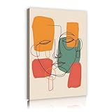 CAOXTART Abstrakte Leinwanddrucke, Gemälde, geometrische Wandkunstbilder, minimalistisches Kunstwerk für Wohnzimmer, Schlafzimmer, Dekor, Poster, 60 x 80 cm, rahmenlos