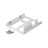 Goobay 95875 2,5 auf 3,5 SSD Festplatte Einbaurahmen / SSD Halterung zum Einbau von 2,5' Festplatten in 3,5' Gehäuseschacht / Inkl. Schrauben / Silber