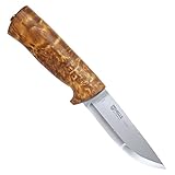 Helle Outdoormesser, Modell 75 Eggen, Dreilagenstahl, masurische Birke, Lederscheide Messer, Mehrfarbig, 21.2 cm