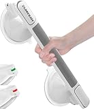 LORESJOY Wannengriff Griffstangen, Haltegriff Dusche ohne Bohren, MAX 120 KG abnehmbare Duschgriff, Badewannengriff mit Saugwarnung für Behinderte und ältere Menschen (Weiß)